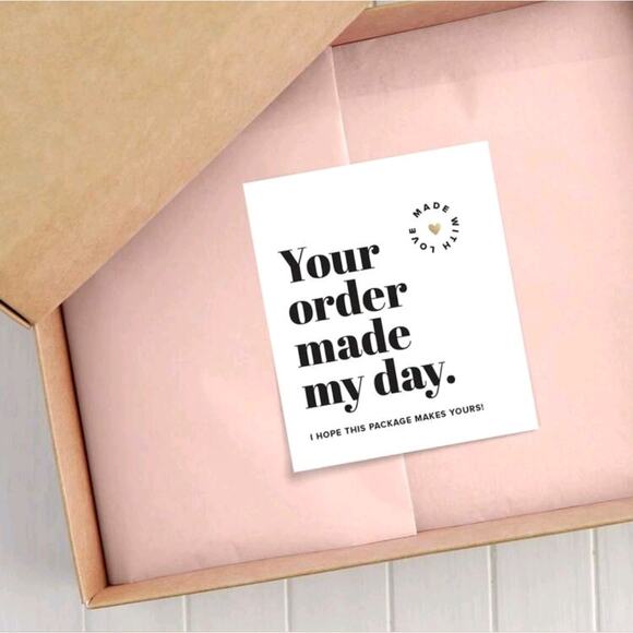 x50 "Your order made my day"  card shipping supplies - Picture 4 of 4